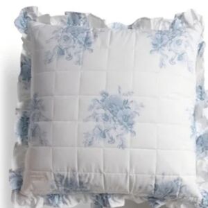 Cabbages & Roses Blue Floral Pillow 24 In